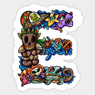 Doodle Monster E Sticker